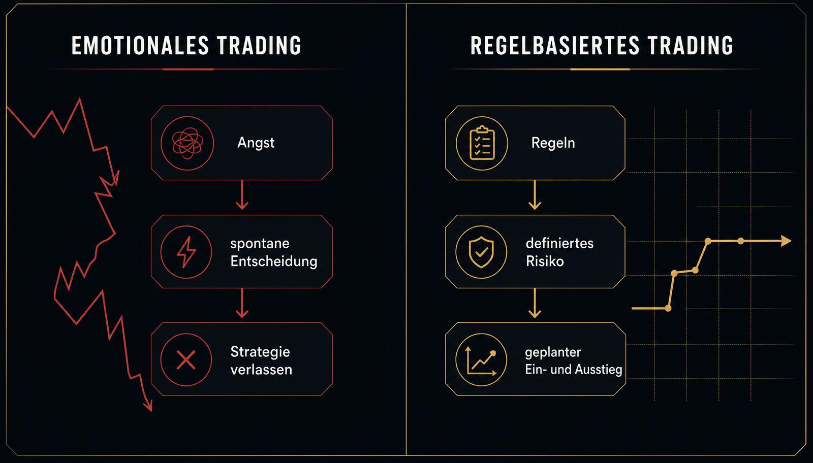 Regelbasiertes Trading vs emotionales Trading